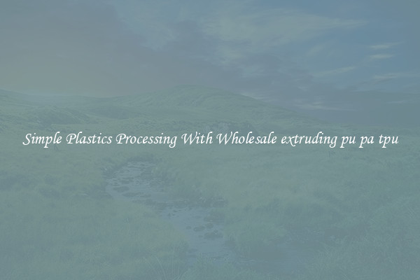 Simple Plastics Processing With Wholesale extruding pu pa tpu
