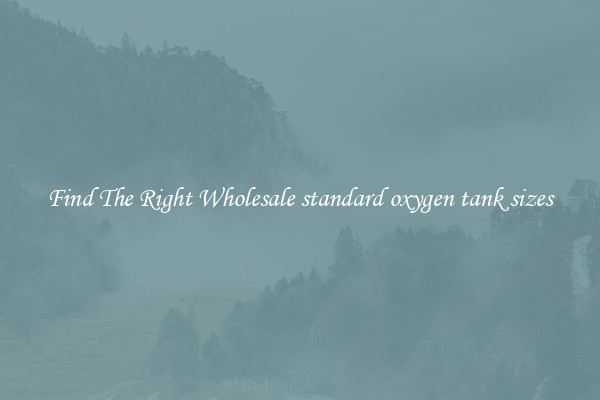 Find The Right Wholesale standard oxygen tank sizes