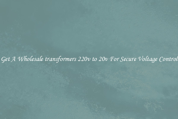 Get A Wholesale transformers 220v to 20v For Secure Voltage Control