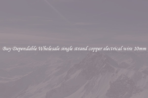 Buy Dependable Wholesale single strand copper electrical wire 10mm